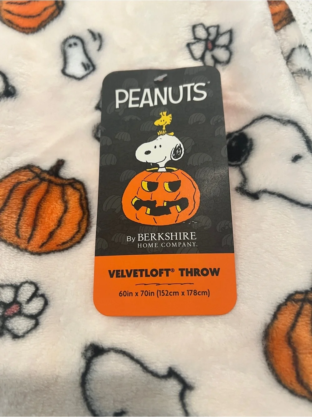 Berkshire Peanuts Snoopy Pumpkin Velvetloft Throw - Halloween 60x70